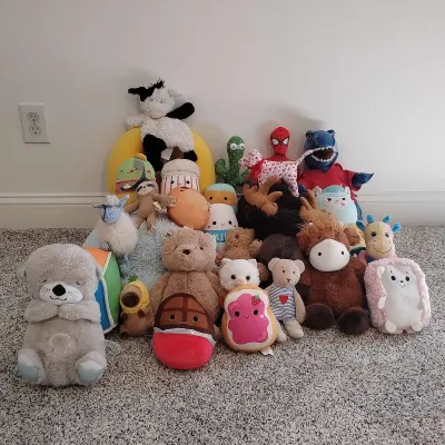Large Assorted Plush Stuffed Animal & Character Toy Lot