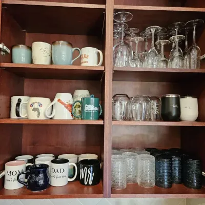 Large Mystery Cabinet Lot – Coffee Mugs, Wine Glasses & Drinkware