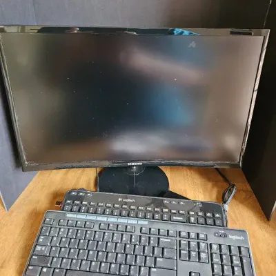 Samsung 24" Curved Computer Monitor with 2 Logitech Keyboards