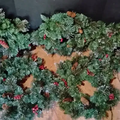 Holiday Garland And Wreath Lot