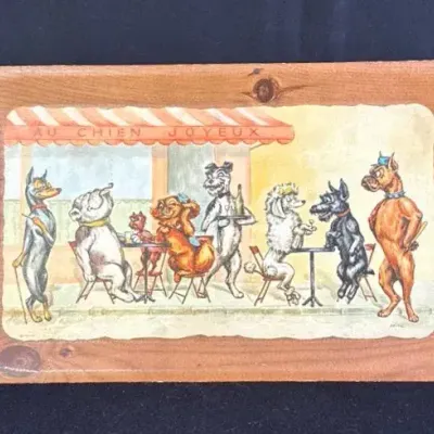 Vintage 1954 ‘Kanine Kapades’ 19 Inch Lap Tray * Made By Kently Corp *