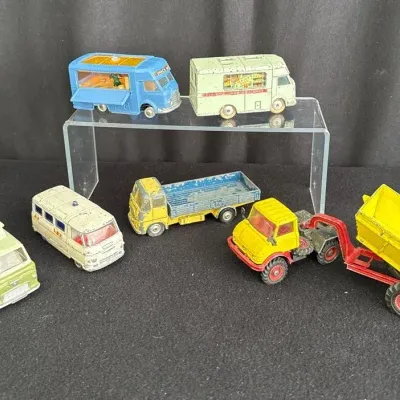 Vintage 1960s-70s CORGI Diecast Vehicles * Joe’s Diner, Lorry, Ambulance, Caravan * 3.5-7” Long