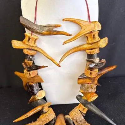 Primitive Indian Necklace Made By John Ehn * Approximately 34” Long 