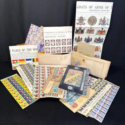World Wide Stamps * Flags, Rulers, & More! Coat of Arms * US & Liberia Postage Anniv * Globe Trotter