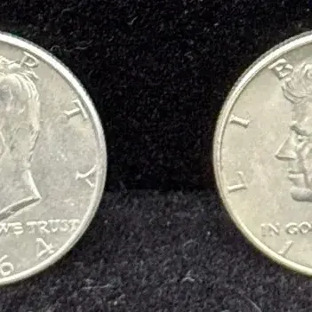 2 United States Silver John F Kennedy Half Dollars * 1964 *