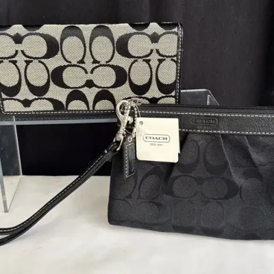 COACH Checkbook Cover/Wallet & NEW Wristlet * 