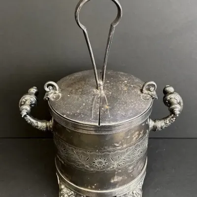 Antique Meriden Company Silver Plated Egg Coddler /  Server 