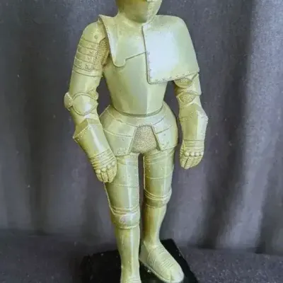10” Vintage Medieval Knight In Armor Tabletop Lighter