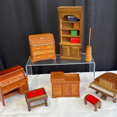 Vintage Doll Furniture * Piano, Bookshelf & More! * Shackman Japan & Taiwan