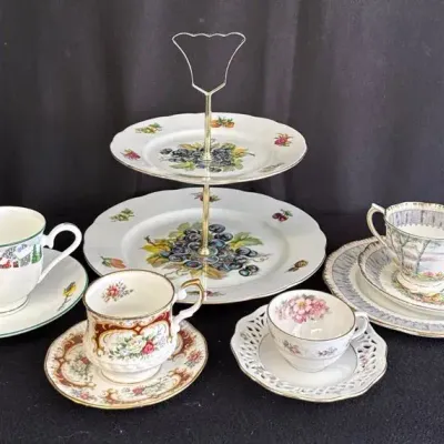 Tea Cups & Saucers * Lenox ‘Sleigh Ride’ * Queens * Rosedale * Royal Albert *
