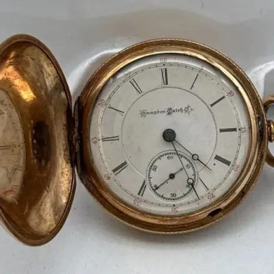Vintage Pocket Watch * Hampden Downer Watch Co 1891-1892 * 17 Jewel