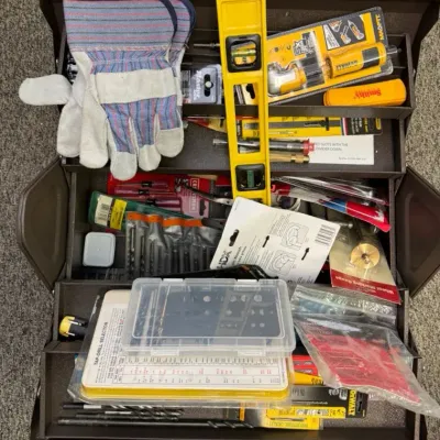 Homak Industrial Toolbox w/New Tools * Stanley Tools &  Organizer * Nut/Bolt/Screw Case * PC Router