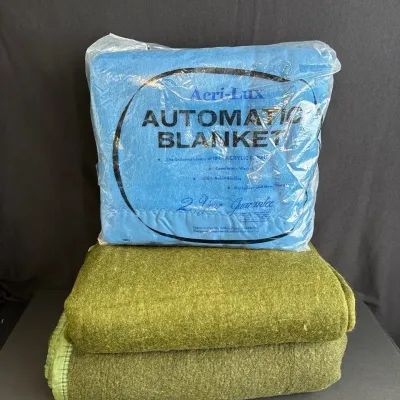 3 Vintage Blankets * 2 Wool 60 X 74” * 1 Double Bed Acri-Lux Electric Blanket Only 