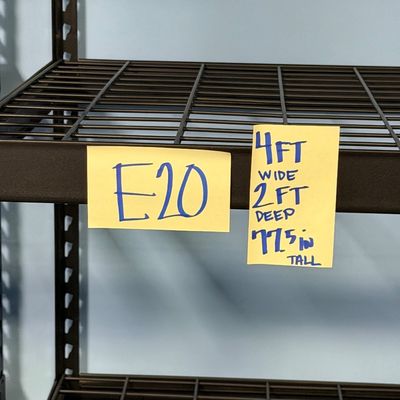 Sale Photo Thumbnail #59: E20-Metal Shelving Unit

See photos for dimensions