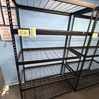 Sale Photo Thumbnail #33: E11-Metal Shelving Unit

See photos for dimensions
