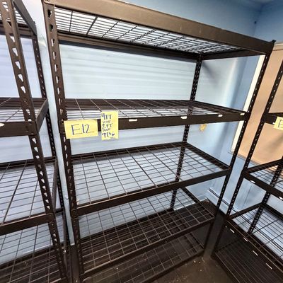 Sale Photo Thumbnail #36: E12-Metal Shelving Unit

See photos for dimensions