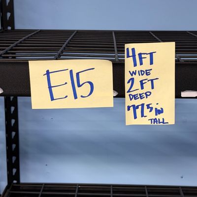 Sale Photo Thumbnail #45: E15-Metal Shelving Unit

See photos for dimensions