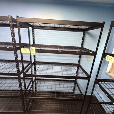 Sale Photo Thumbnail #34: E12-Metal Shelving Unit

See photos for dimensions