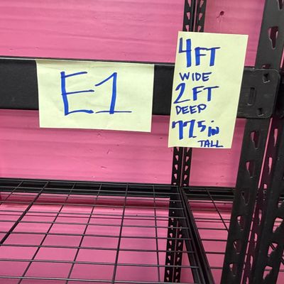 Sale Photo Thumbnail #3: E1-Metal Shelving Unit

See photos for measurements