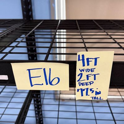 Sale Photo Thumbnail #46: E16-Metal Shelving Unit

See photos for dimensions