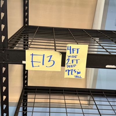 Sale Photo Thumbnail #39: E13-Metal Shelving Unit

See photos for dimensions