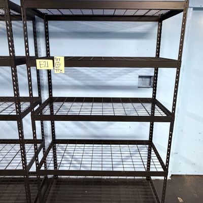 Sale Photo Thumbnail #60: E21-Metal Shelving Unit
Please see photos for measurements