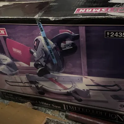 Vintage Craftsman 15-Amp 10-inch Compound Miter Saw, Limited Edition, in its original retail box.