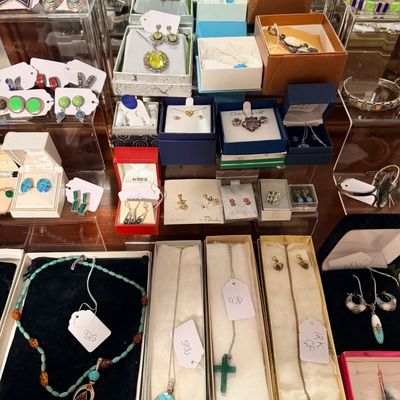 Sale Photo Thumbnail #77: Vintage sterling silver and Stone jewelry sets