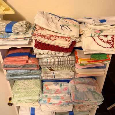 Sale Photo Thumbnail #51: Vintage embroidered bed linens