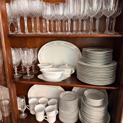 Sale Photo Thumbnail #20: International silver Company “springtime”China and crystal stemware