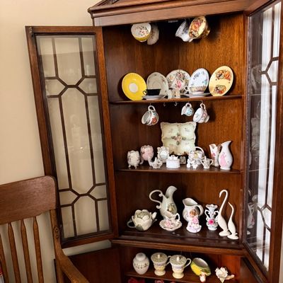 Sale Photo Thumbnail #18: Japan Napco ware, and antique corner curio  cabinet