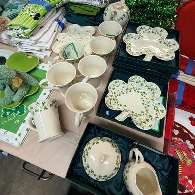 Sale Photo Thumbnail #159: Shannon Crystal Shamrock dishes