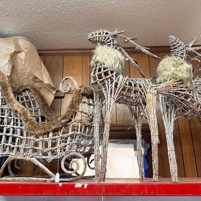 Sale Photo Thumbnail #153: Sleigh and Reindeer Set as seen on Netflix “Single All The Way”’ movie