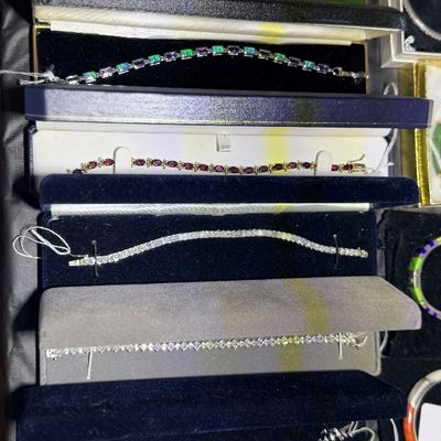 Sale Photo Thumbnail #80: CZ and gemstone tennis bracelets