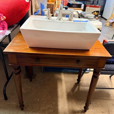 Sale Photo Thumbnail #31: Freestanding vessel sink, bathroom vanity