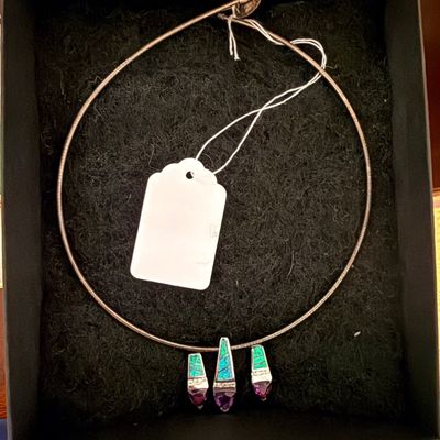 Sale Photo Thumbnail #74: Fire opal and amethyst necklace earring set