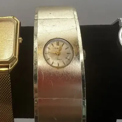 Retro Watch Lot Jostens Swiss Quartz Gold Filled Mesh Rivo Cuff Seiko Ladies
