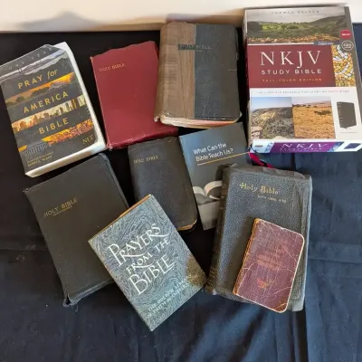 Classic Holy Bible Lot KJV Oxford, Collins, World Publishing, NKJV Study Bible