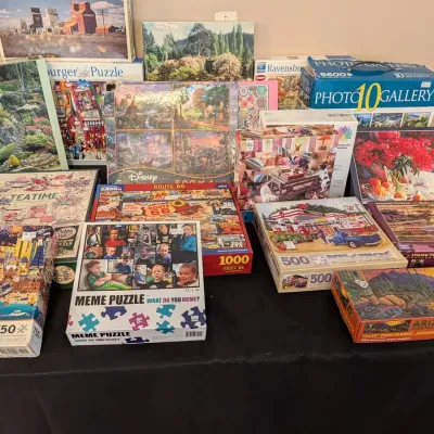 Colorful Jigsaw Puzzle Lot: Ravensburger, White Mountain, Springbok, Disney