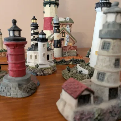 Colorful Lighthouse Figurine Lot Santas Workbench Tradewind Bay Summit