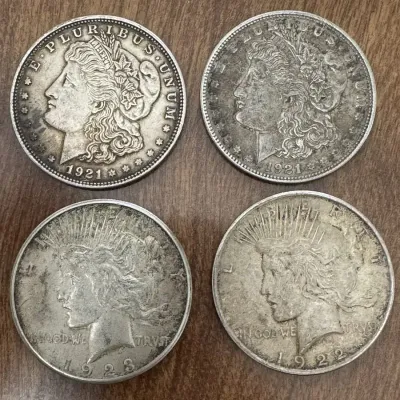 Classic Silver Dollar Lot Peace 1922 1923 Morgan 1921 Kennedy Half Canada $2