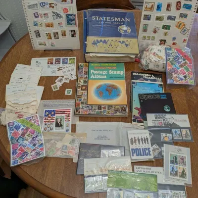 Large World Stamp Lot Harris Statesman Albums British Mint Packs Canada