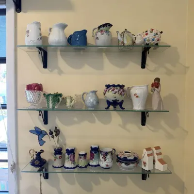 Colorful Limoges Cobalt Ewer, Painted Porcelain Shakers, Pitchers, Cabbage Ware