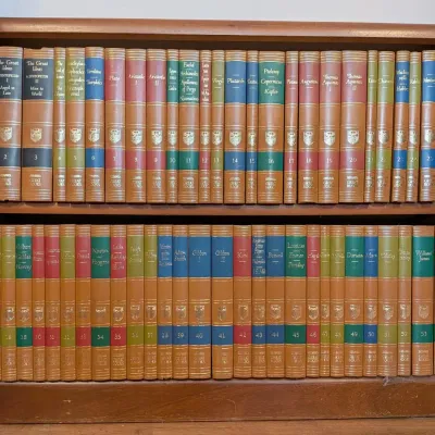 Classic Britannica Great Books of the Western World 1952 Set with Wood Bookcase