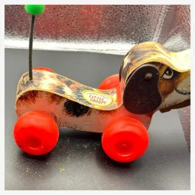 Sale Photo Thumbnail #19: Lot020 vVintage Fisher-Price Little Snoopy #693 Wooden Pull Toy