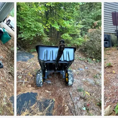 Sale Photo Thumbnail #78: Lot079 Tow-Behind Poly Dump Cart for Lawn Tractor / Riding Mower – Pneumatic Tires