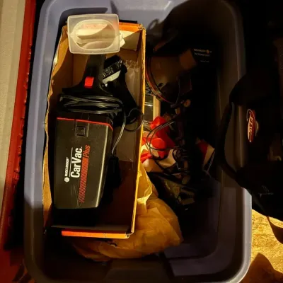 Sale Photo Thumbnail #89: Lot090 Automotive Accessory Lot – Black & Decker CarVac Plus 12V Vacuum, Sunspot Power Light Spotlight & More