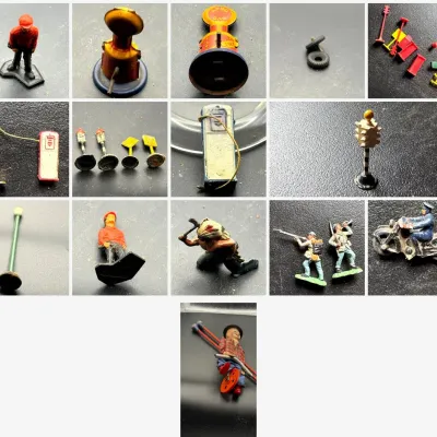 Sale Photo Thumbnail #14: Lot015 Vintage Toy Road Signs, Gas Pumps, Street Accessories & Lead Figures Lot – Dinky Esso Pump, Aero Gas