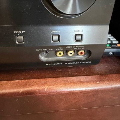 Sale Photo Thumbnail #219: Close-up of a Sony STR-DH710 multi-channel AV receiver, showing front input jacks and controls.