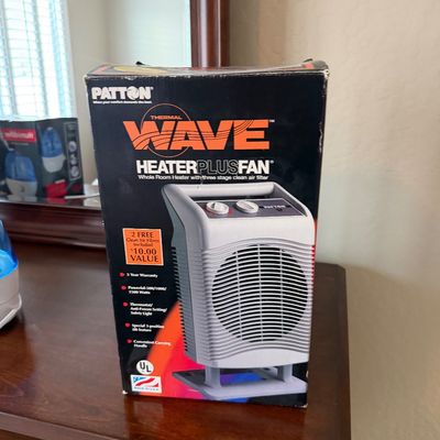 Sale Photo Thumbnail #121: Vintage Patton Thermal Wave Heater Plus Fan in its original retail box.